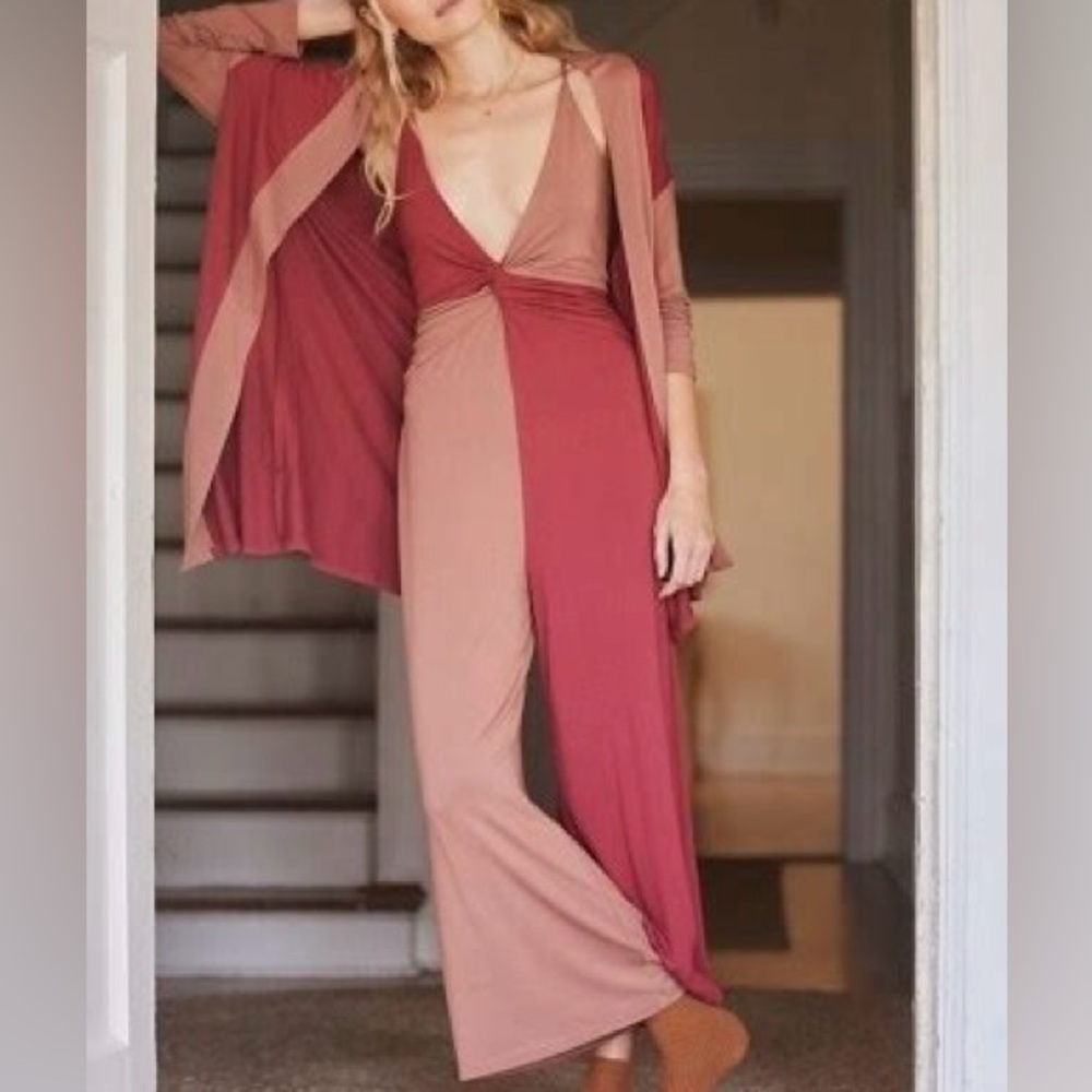 Twist-Front Colorblock Jumpsuit from Anthropologie